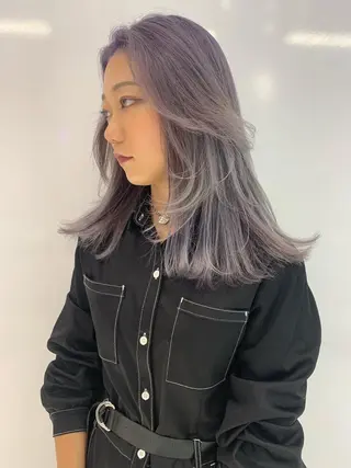 セミロング カラー レイヤー/ブリーチ HIKARU ♡のヘアスタイル