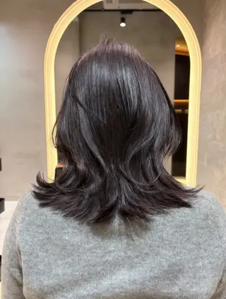 ミディアム 縮毛矯正・似合わせ タナカ レイヤのヘアスタイル