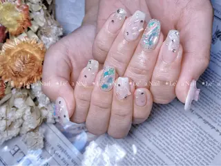 セミロング カラー ネイル Le’a NailSalonのネイルデザイン