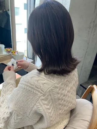 ミディアム ✨色持ちの良い艶 カラー✨蟹江真世のヘアスタイル