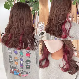 セミロング カラー 渋谷:インナーカラー ／🍒エリカ🍒のヘアスタイル