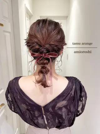 セミロング ヘアアレンジ シールエクステ横浜 🐏☁️miminaのヘアスタイル