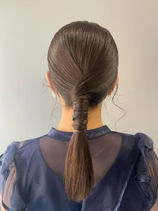 ヘアアレンジ MIYU透明感カラー ブリーチなしWカラーのヘアスタイル