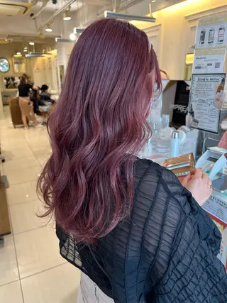 セミロング カラー ヘアアレンジ ハイトーンピンク🍑 ブリーチ🍑RINAのヘアスタイル