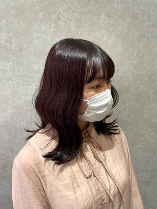 カラー 矯正パーマ、ベージュ ボブカット🫧のヘアスタイル