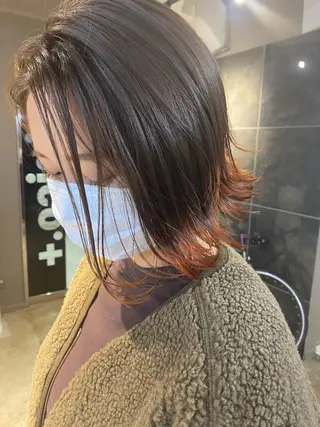 ミディアム カラー ヘアアレンジ メンズ キッズ ネイル マツエク・マツパ 透明感カラー🤎 ゆりのヘアスタイル
