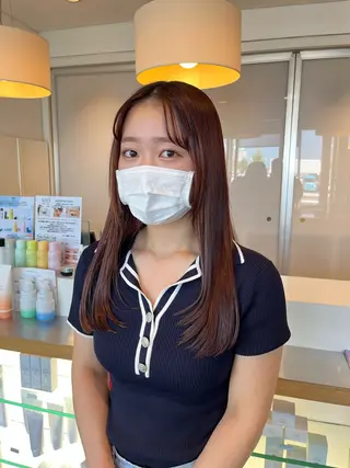 ロング カラー Agu  hair  grove 金沢八日市店所属・名竹聖治/透明感 カラー/縮毛矯正のヘアスタイル