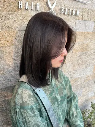 ミディアム カラー recipe 黒木 彩那のヘアスタイル