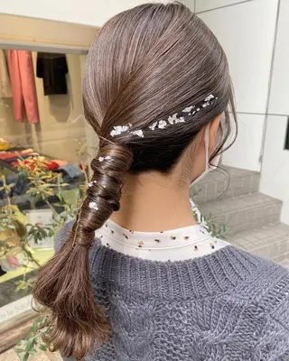 セミロング カラー ヘアアレンジ マツエク・マツパ アイブロウ 透明感カラー🫧ヘア セット🫧松本菜月の眉毛・アイブロウイメージ