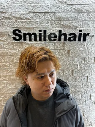 ミディアム パーマ メンズカットNo,1 小池 魔裟斗のヘアスタイル