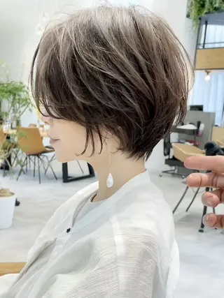 ショート カラー ヘアアレンジ ⭐️銀座/ショート/ 艶カラー/りょうがのヘアスタイル