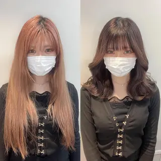 ロング カラー 顔まわりの神様✨ 透明感カラー藤嶋秀幸のヘアスタイル