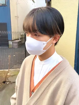 カラー メンズ ショート/ウルフ ハイトーン/カイセイのヘアスタイル