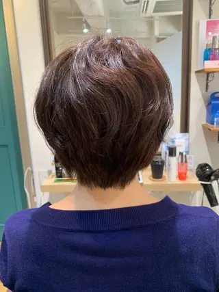 ショート カラー パーマ ヘアアレンジ メンズ キッズ 白髪世代特化 🌿飯塚京橋のヘアスタイル