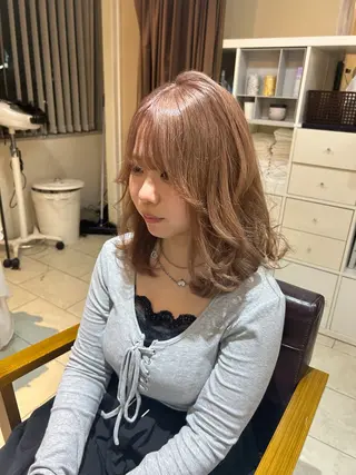 セミロング カラー 🫧透明感ボブ/ ハイトーン.nanoのヘアスタイル