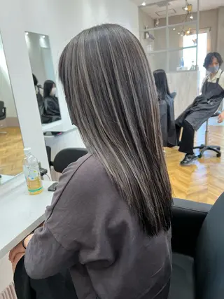 ロング カラー 前髪カット無料🎉 髪質改善✨影山湧市のヘアスタイル