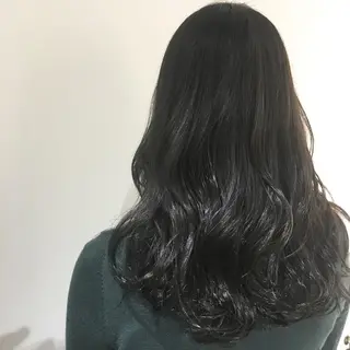 セミロング カラー 縮毛矯正クロスパーマ 益子達也のヘアスタイル