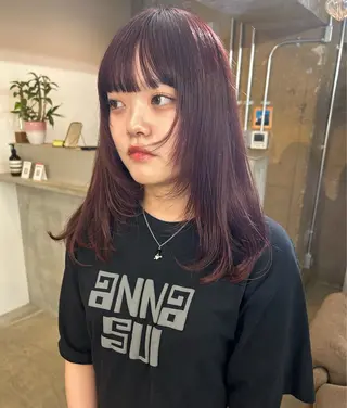 セミロング kana shimizuのヘアスタイル