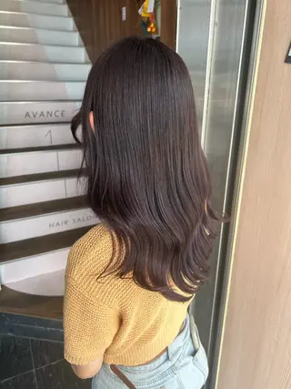 セミロング 【ブリーチ無しW】 【暗髪&暖色系】圭真のヘアスタイル