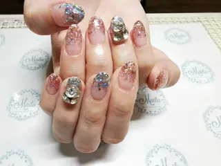 ネイル ネイルリボン 受付スタッフのネイルデザイン