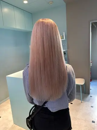 ロング カラー ヘアアレンジ 韓国レイヤー＆ピンク 艶髪🩶maikoのヘアスタイル