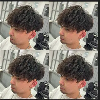ショート カラー パーマ ヘアアレンジ メンズ 🔥メンズパーマ 特化 渡辺一翔のヘアスタイル