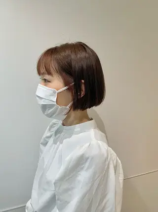 ミディアム カラー 髪と心を整える美容師 透明感カラー/ボブのヘアスタイル