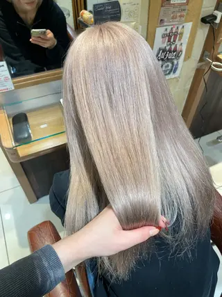 ロング カラー 似合わせ/新宿 顔周りレイヤー/艶髪のヘアスタイル