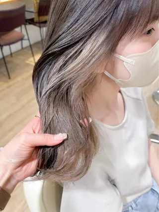 セミロング カラー ハイトーン/カラー/ ヘアセット/松田健佑のヘアスタイル