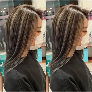 セミロング カラー 全席個室　暖色カラー Zina松園優香🌸のヘアスタイル