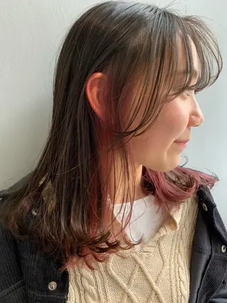 セミロング カラー 怪我のため6月末 復帰予定田中瑞希🍃のヘアスタイル