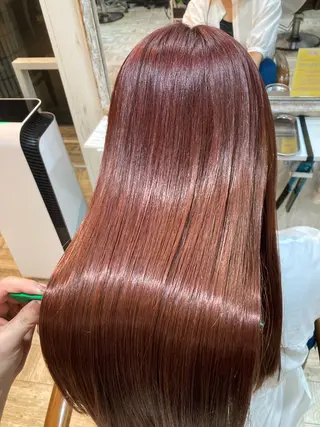 セミロング カラー 艶カラー/縮毛矯正 まなとのヘアスタイル