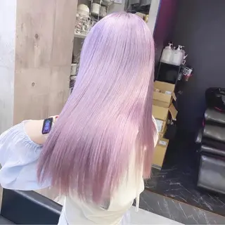 ロング カラー ヘアアレンジ TAKUMAブリーチ /切りっぱなし🪽のヘアスタイル