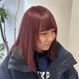 ミディアム カラー 由比藤理子 ブリーチカラー🌈のヘアスタイル