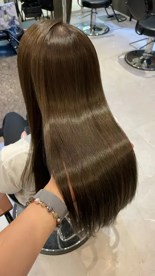 ロング カラー オリーブカラー🫒/ ハッシュカット/みゆのヘアスタイル