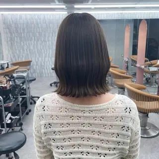 ミディアム カラー 縮毛矯正/ストンボブ Wカラー💎ヒデジのヘアスタイル