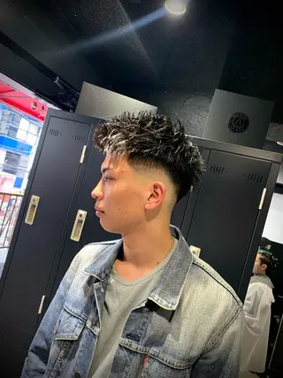 ショート メンズ メンズパーマ/難波/ 心斎橋　室園亮佑のヘアスタイル