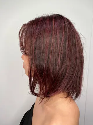 ミディアム カラー デザインカラーウルフ 宙也のヘアスタイル
