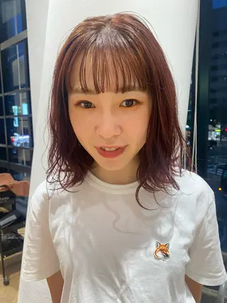 ミディアム カラー 増井 彩乃のヘアスタイル