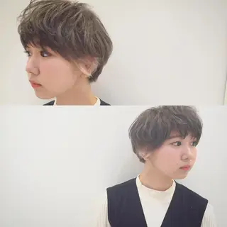 ショート カラー パーマ ハイトーン×髪質改善 KENTAのヘアスタイル