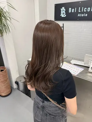 セミロング カラー 古田 昂也のヘアスタイル