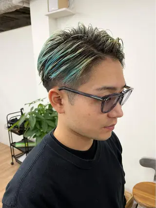 ショート カラー パーマ ヘアアレンジ メンズ 💎髪質改善特化💎 RUITOのヘアスタイル