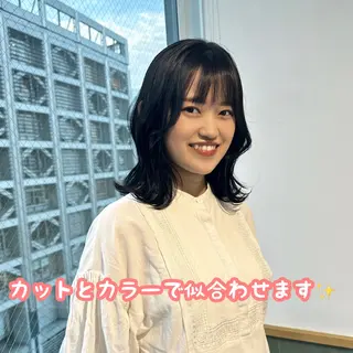 ミディアム カラー ブリーチなし/レイヤ ー特化🌈Tommyのヘアスタイル