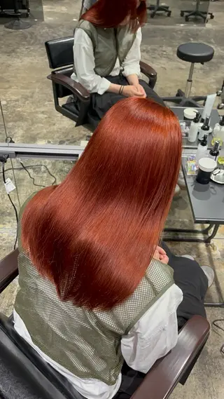 セミロング 渋谷ケアブリーチ ❤️‍🔥徳田空悟のヘアスタイル