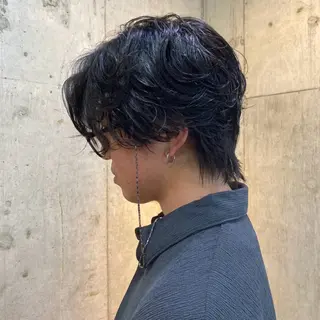 ショート パーマ メンズ センターパート/ニ ュアンスパーマのヘアスタイル