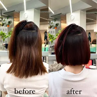 ミディアム カラー パーマ 艶髪と透明感を ‼️/若林のヘアスタイル