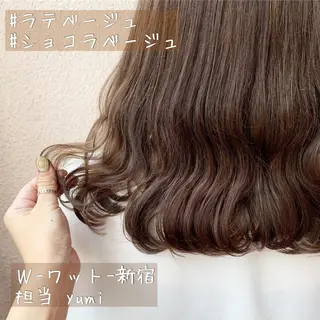 ミディアム カラー パーマ ヘアアレンジ メンズ キッズ ネイル マツエク・マツパ 新宿駅近♡友達とOK 🦋W -ワット -のヘアスタイル