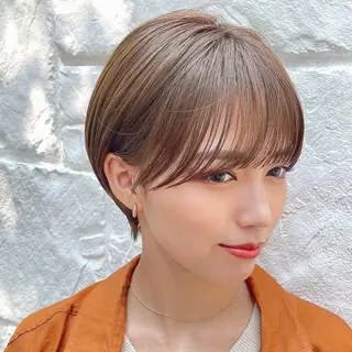 ショート カラー 赤み消しカラー/縮毛 /顔まわり/ジョウのヘアスタイル