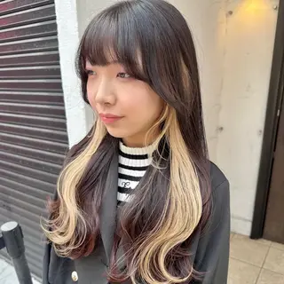 ロング カラー インナーカラー/レイ ヤーカット♡/マキシのヘアスタイル