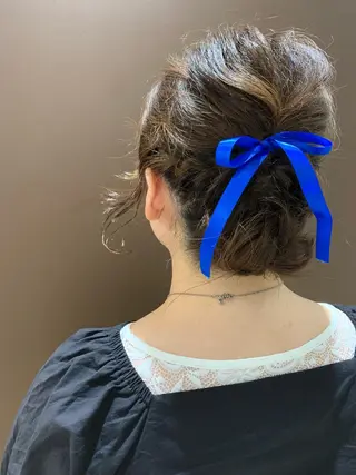 セミロング ヘアアレンジ きむえり/髪質改善 /うねり広がり改善のヘアスタイル
